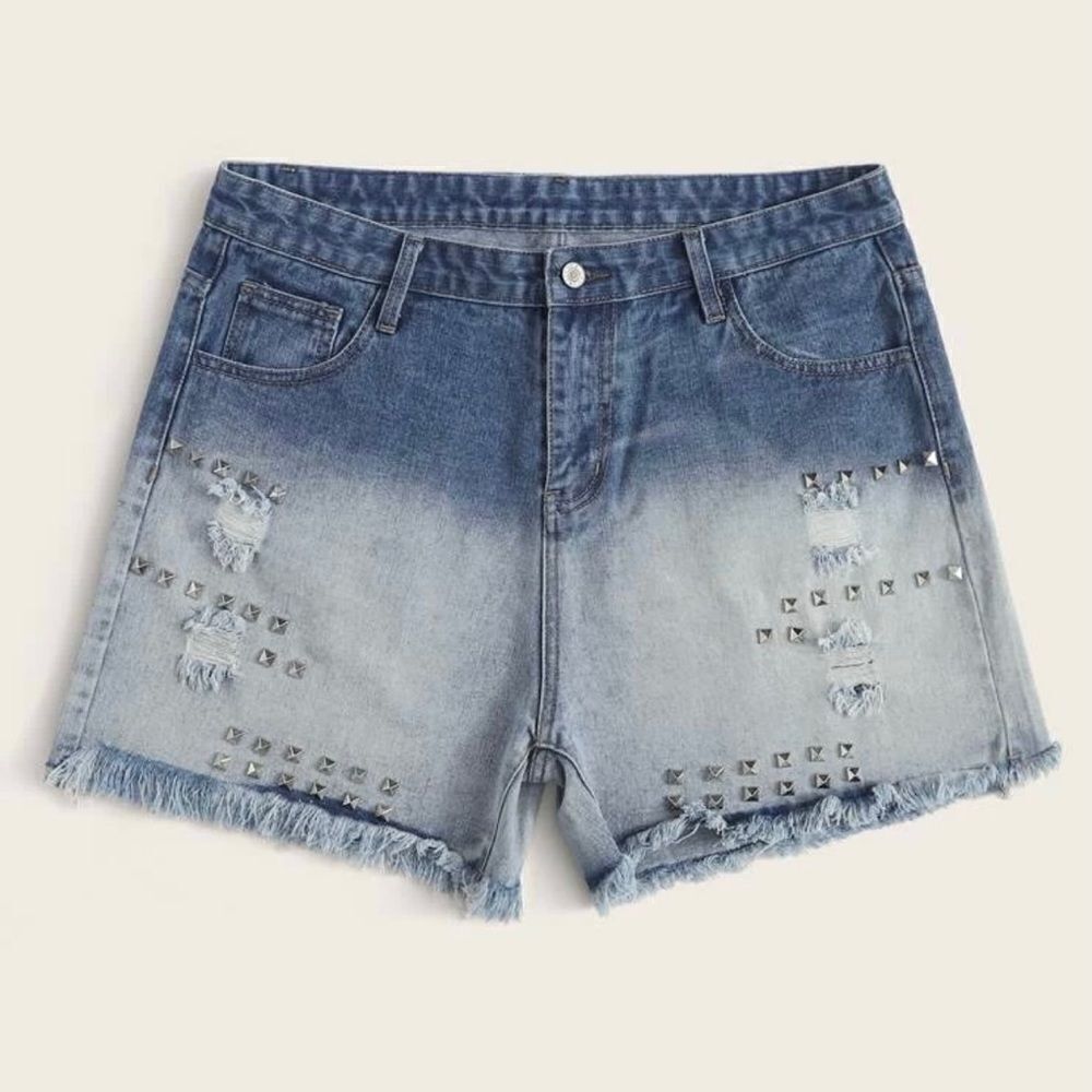 Ladies plus Size studded shorts